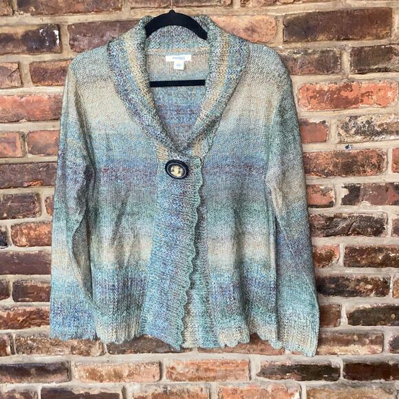 Dressbarn Multicolor Single Button Wool Blend Cardigan Sweater Women's Size PXL - Picture 1 of 7